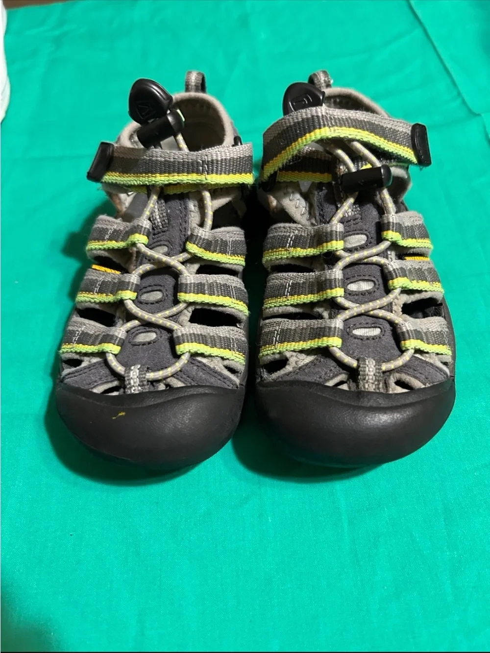 Keen Kids Grey and Lime Closed-Toe Water Sandals